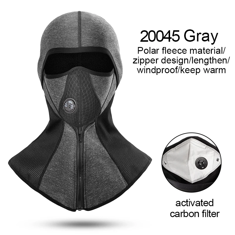 20045 Gray CoolChange велосипедная маска для лица, Зимняя Теплая Флисовая Лыжная маска для велосипеда, маска для лица, щит сноуборд, шапка, холодный головной убор, велосипедная маска, шарф - Цвет: 20045 Gray