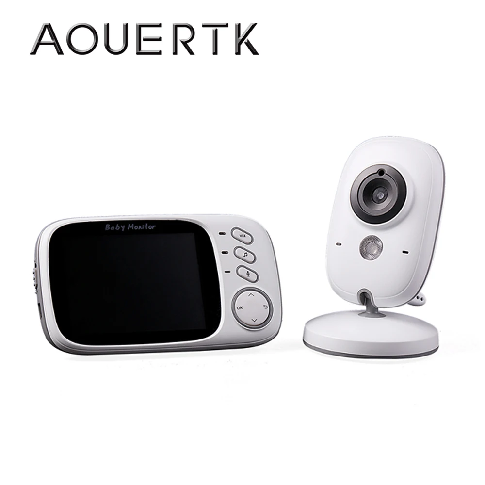 AOUERTK Wireless Baby Monitor Audio Video Intercom Baby Camera Night Vision Temperature Monitoring Baby Nanny Security Camera