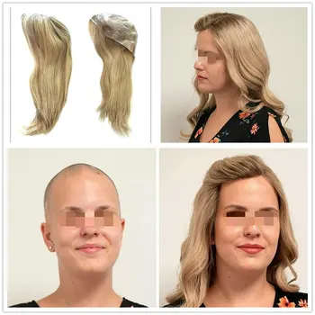 

Hstonir Full Lace Human Hair Wigs Peruca Feminina Jewish Wig Kosher Meidical Wig Silicon European Remy Hair Blond G038