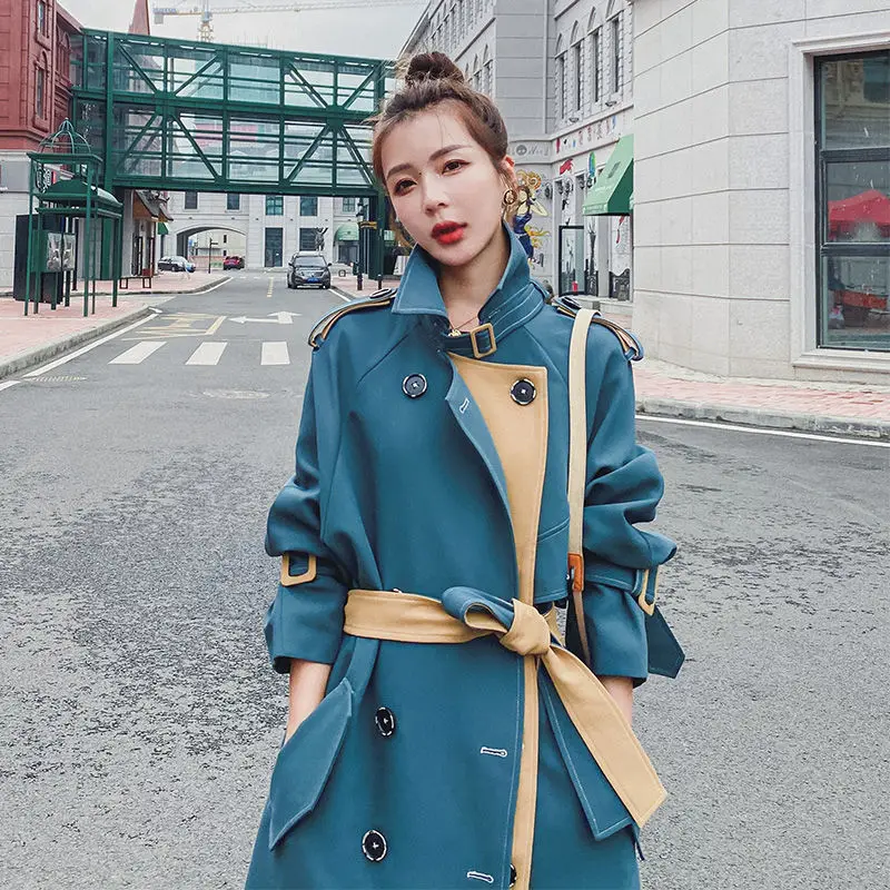 

New medium length fashionable casual fashionable coat spring and autumn coat women's Korean version loose