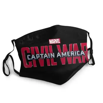 

Captain America Civil War Logo Reusable Mouth Face Mask Dustproof Mask Protection Cover Respirator Muffle