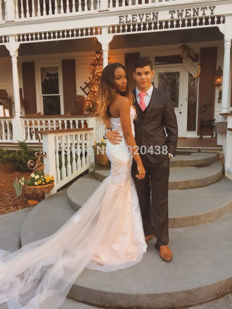 Vestidos Longos Formatura Сексуальное Милое Кружевное белое платье русалки для выпускного вечера Abendkleider длинное вечернее платье
