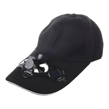 Summer Outdoor Solar Sun Power Hat Cap Cooling Cool Fan for Golf Baseball Sport- Black