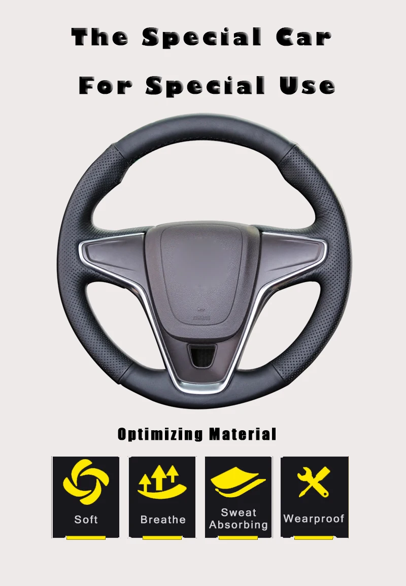 Авто оплетка на рулевое колесо для Buick Regal Opel Insignia ручной сшитый DIY Автомобильный колесный чехол для автомобиля-Стайлинг