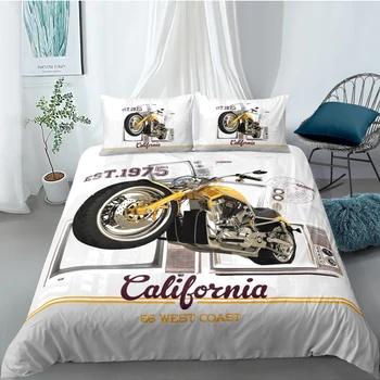 

Fanaijia 3d motorcycle Print Bedding Sets king Luxury Duvet Cover with Pillowcase full size bed set