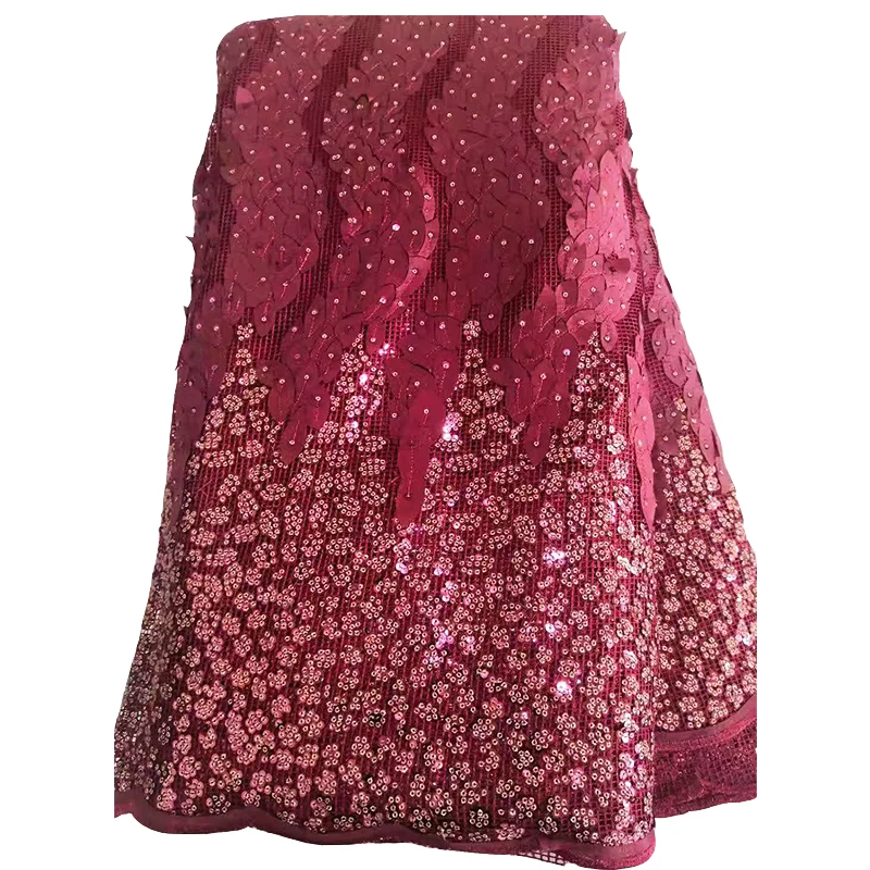 Французская сетчатая кружевная ткань высокого качества роскошная кружевная ткань ручной работы с бисером и блестками кружевная нигерийская кружевная ткань для свадебного платья F2016 - Цвет: as picture