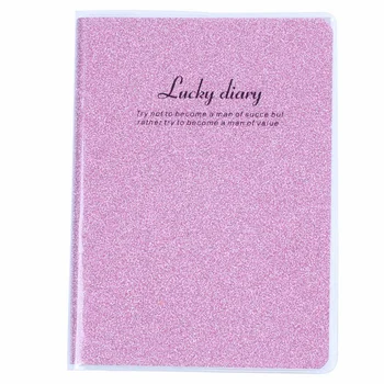 

PVC Cover Pink Glitter Powder Decor Diary Memo Book Notepad 80 Sheets