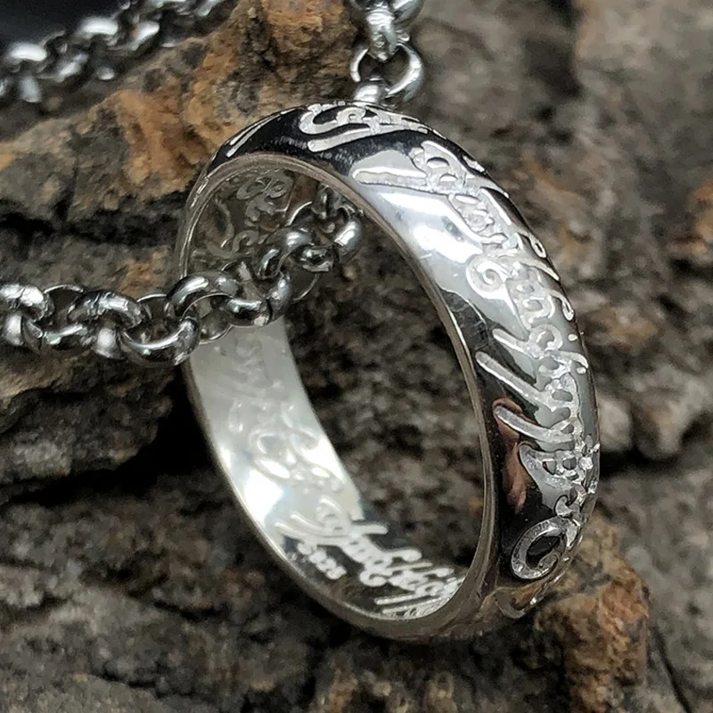 Кольцо серебряное с надписью LOTR кольцо для мужчин со стальной цепью реквизит