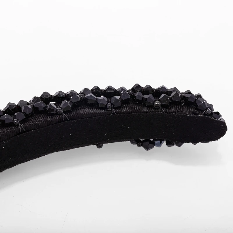 New ZA Brand Luxury Thick Sponge Wide Velvet Black Crystal Headbands High Quality Hair Hoops Vintage Headwear for Women Jewelry