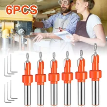 

6pc Countersink Drill Bit Set 8/10mm Woodworking Countersink Router Bit Screw Extractor Remon Demolition for Wood Milling Cutter