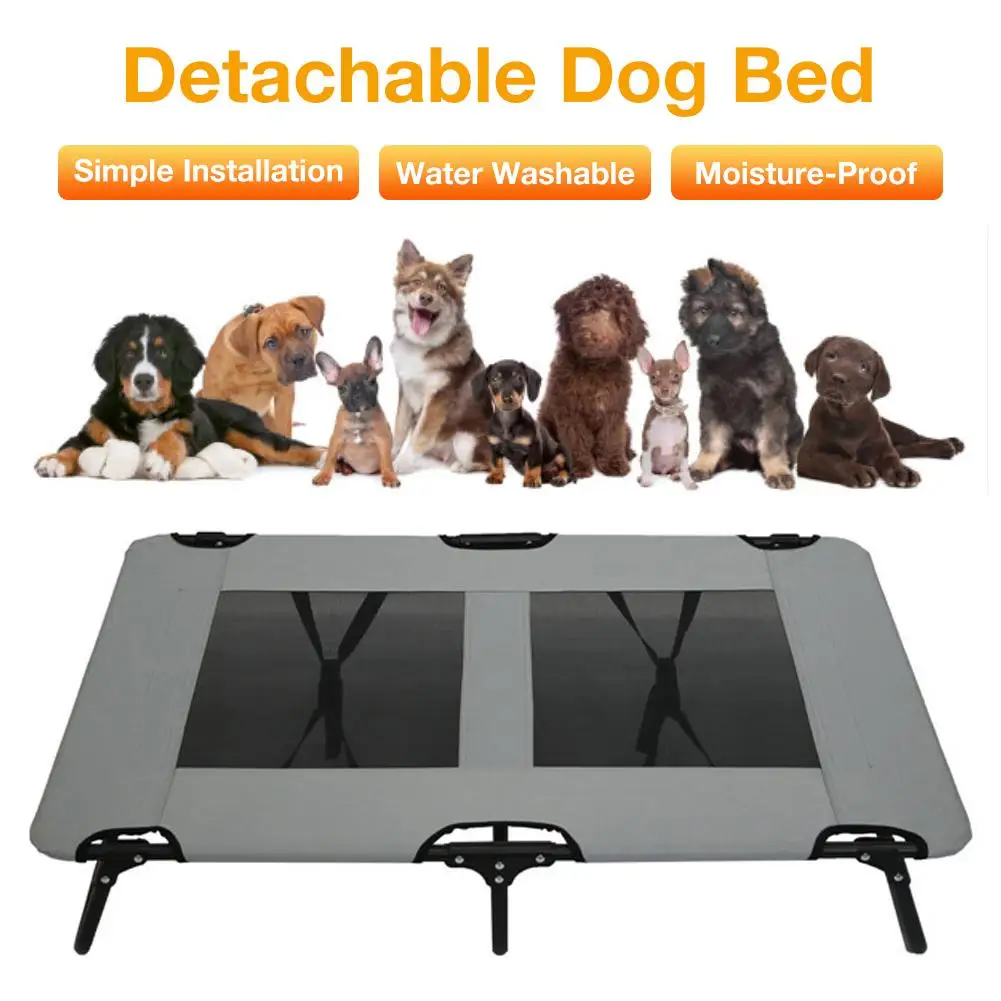 

Foldable Elevated Dog Bed With Mesh Cool Portable Breathable Pet Summer Camping Bed Outdoor Travel Pet Supplies