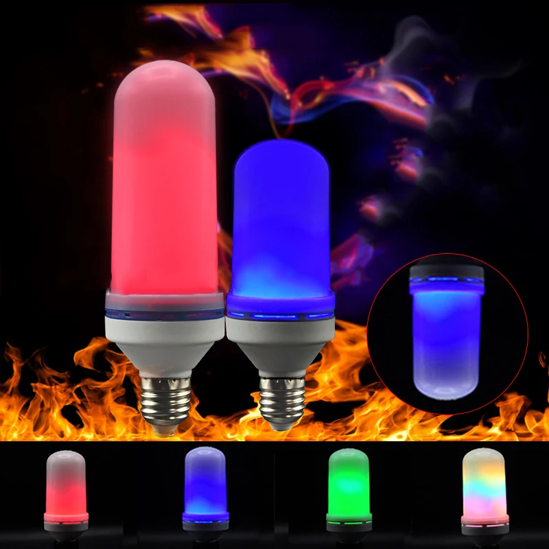 E27 3W LED Burning Light Flicker Flame Lamp Bulb Fire Effect Decoration Lights