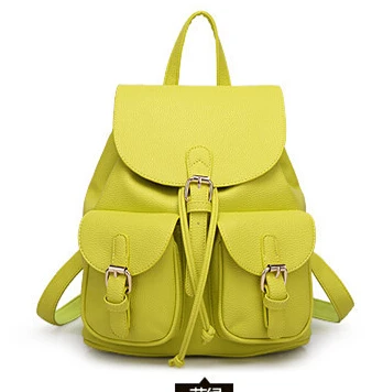 Зеленый Женский кожаный рюкзак, черный Bolsas Mochila Feminina, большой школьный рюкзак для девочек, дорожная сумка, школьные рюкзаки, яркие цвета, розовый, AA-85 - Цвет: Зеленый
