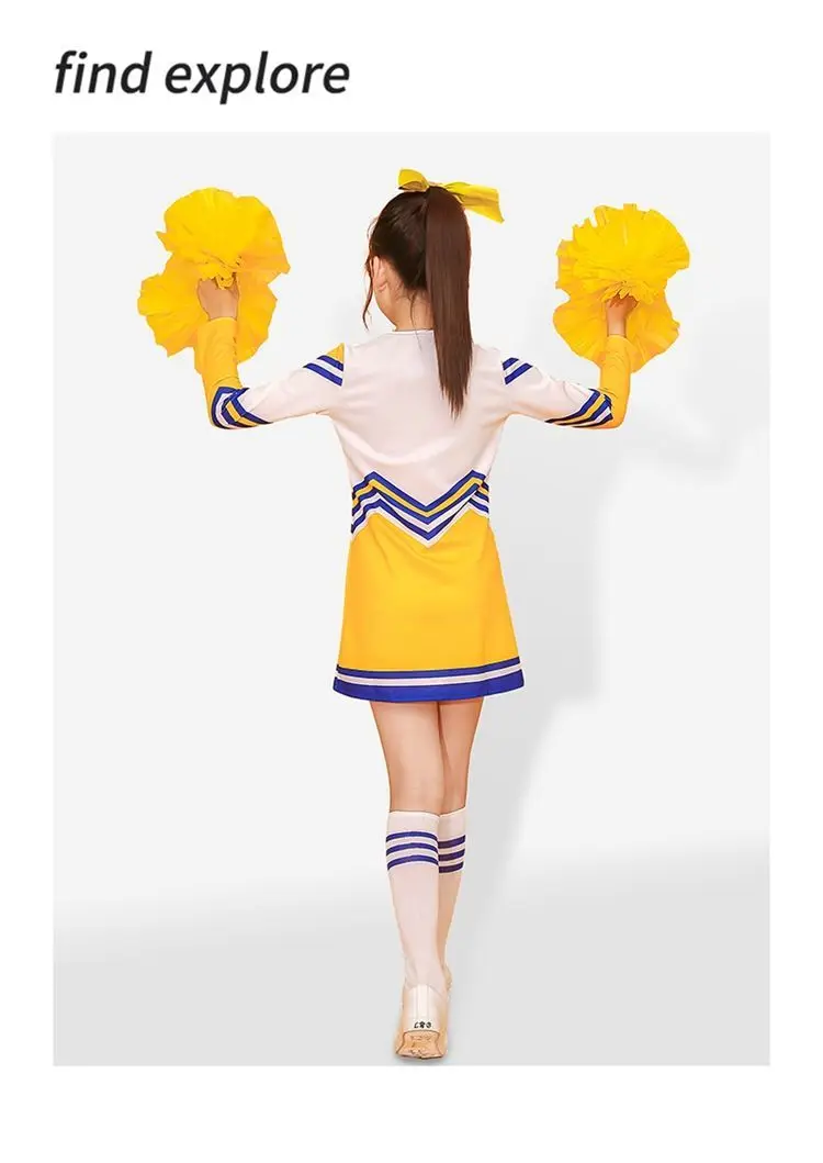 Description Picture 6 of item5Pcs/set Children Competition Cheerleaders Girl boy School Team Uniforms Kids Performance Costume Class Suit Kid Girl School Sui