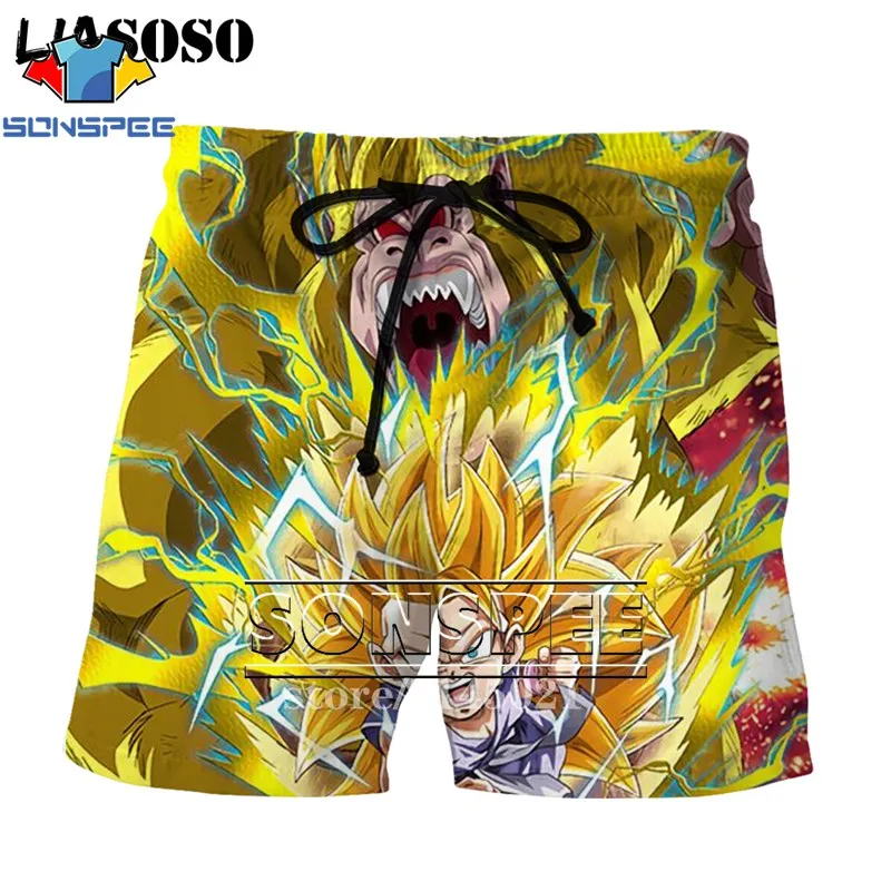 SONSPEE мужские шорты с 3d принтом японского аниме DBZ Dragon Ball Z Son Goku Kakarotto, пляжные повседневные шорты, пляжные шорты D02
