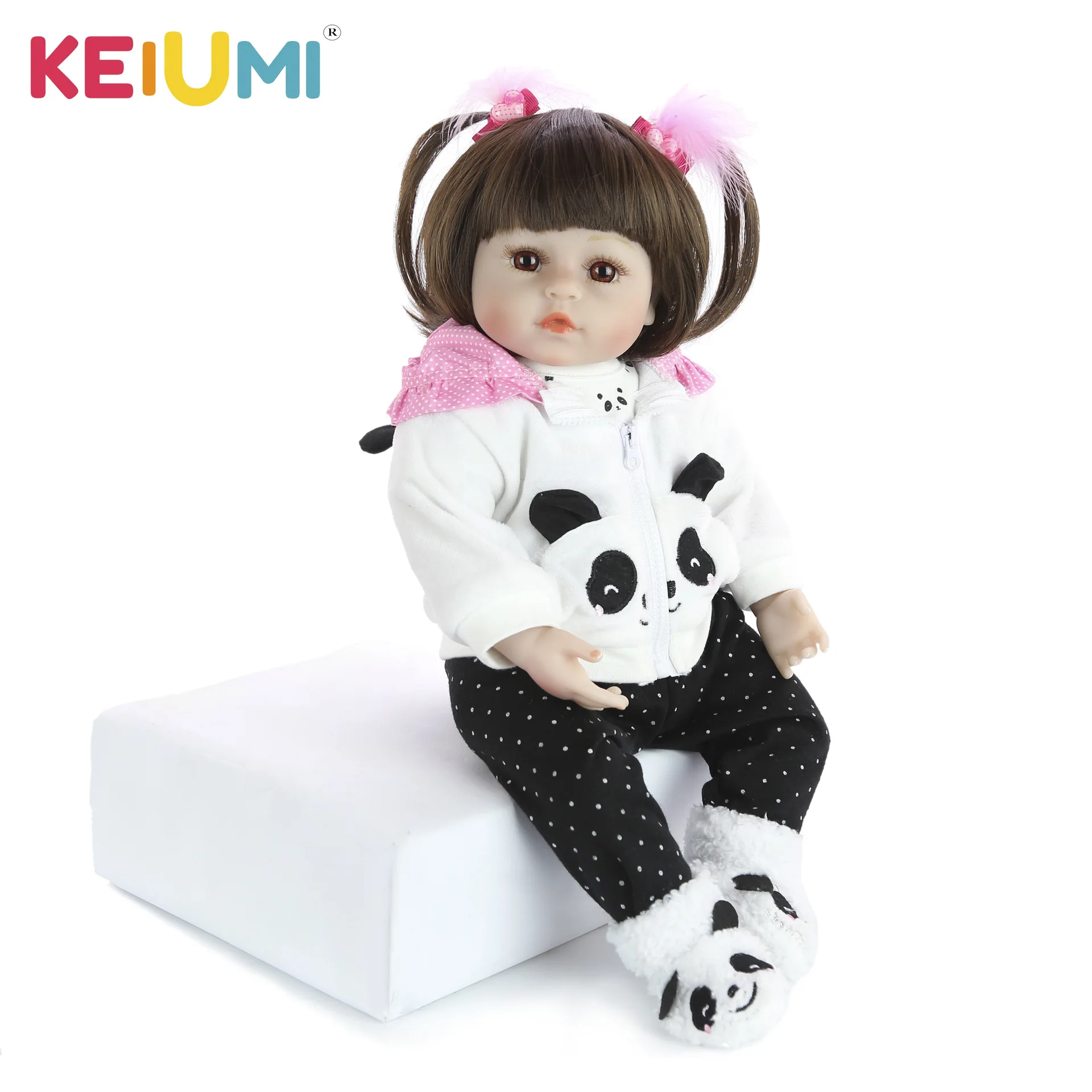 

Keiumi 18-Inch Cloth Body Model Infant Soft Silicone Reborn Baby Doll Reborn Baby Children Playmate