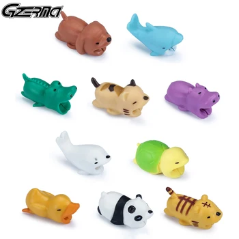 

GZERMA 1Pcs Cute Animal Cable Protector For iPhone Samsung USB Charging Cable Winder Earphone Cable Protector Wire Organizer