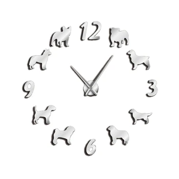 

Different Dog Breeds Large Wall Clock Dog Lovers Pet Owners Home Decor Giant Wall Clock Modern Design Diy Puppies Wall Watch