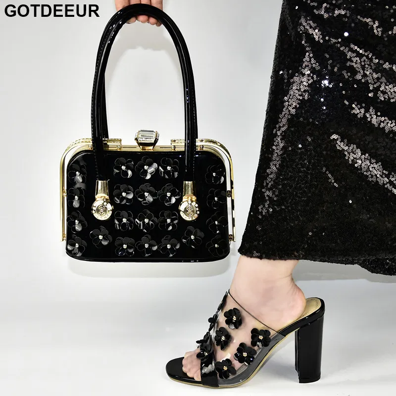 

Shoes and Bag Set African Sets 2019 Designer Shoes Women Luxury 2019 African Wedding Italian Shoe and Bag Sets Metal Decoration