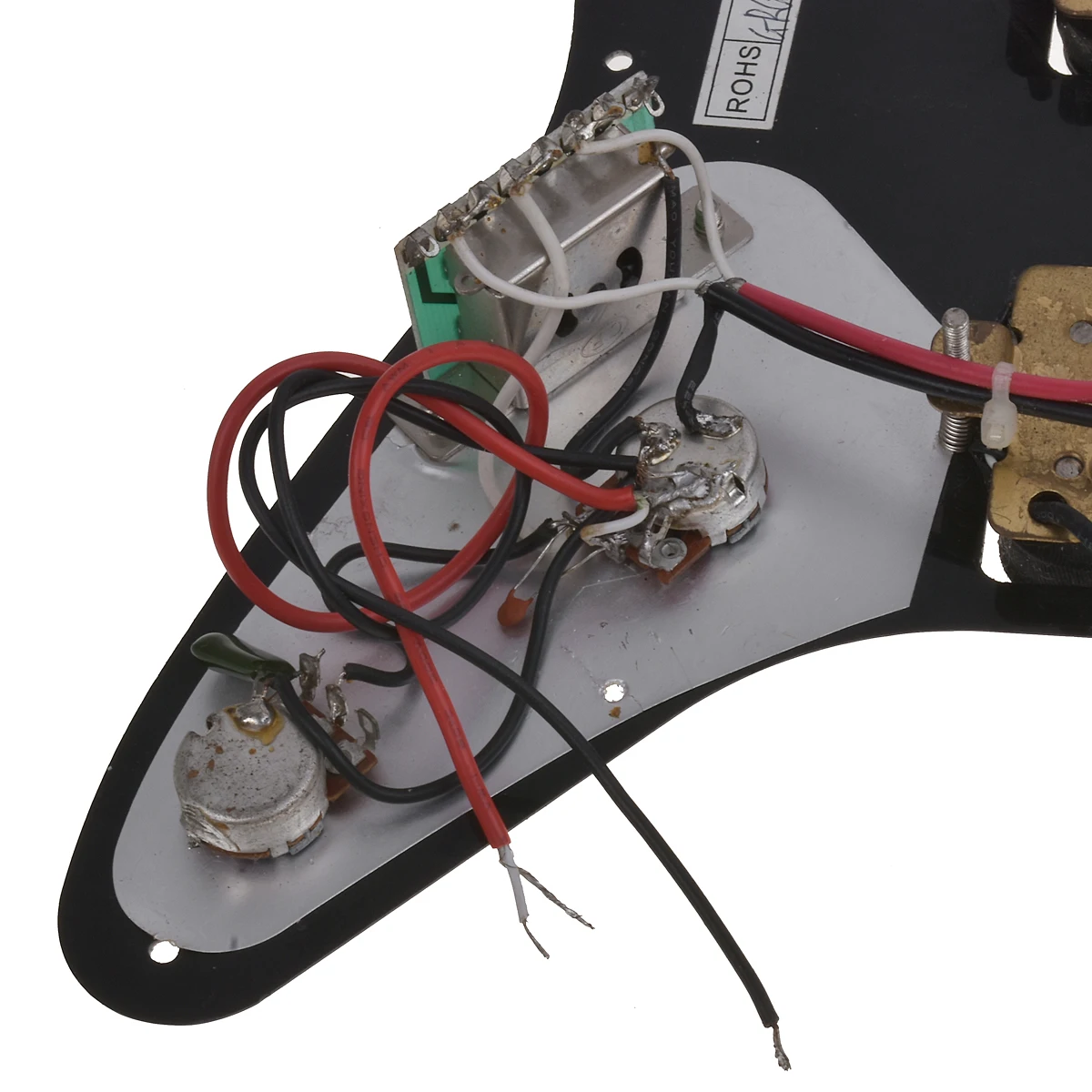 Kmise загружен Prewired Pickguard HH с звукоснимателями для GRGM21 Электрические запасные части для гитары 3 Ply черный