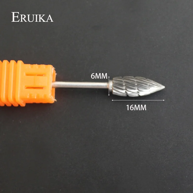 ERUIKA, 1 шт., вольфрамовое твердосплавное сверло для ногтей, кутикулы, чистые сверла для маникюра, аксессуары для ногтей, инструменты для маникюра