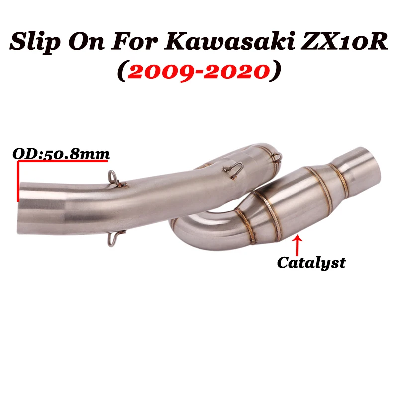 Motorcycle Exhaust Pipe Escape Moto Modified Muffler Slip On Middle Tube Link Pipe For Kawasaki