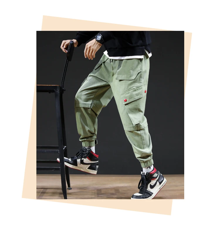 Streetwear Joggers Hip Hop Trousers Men Big Pocket Black Harem Pants Men Clothing Fashions Korean Style Jogger Pants Men