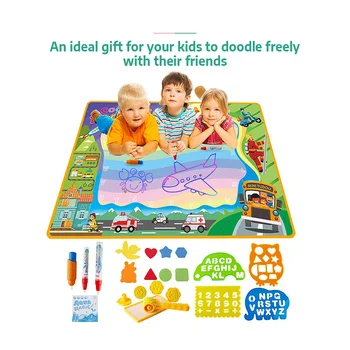 

Magic Water Drawing Cloth With 3 Pen Water Painting Mat For Children Early Education Drawing Cognitive Theme Graffiti Toy