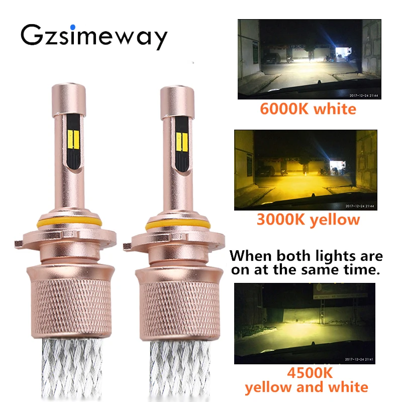 2 шт. Автомобильные светодиодные лампы H1 H3 H4 H7 H8 H9 H11 D2S|fog light|yellow fog lightsfog led light |