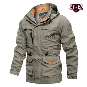 

JIUBL Hiking Jackets Breathable Wearable Soft Clothes Tactical Jacket Mens Windbreaker Flight Pilot Hood Military Field Jacket