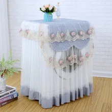 Моющийся чехол для стиральной машины, кружевная защита от пыли, цветочный стиль, домашний декор, кружево с рюшами, цветочный рисунок, защита от пыли и грязи