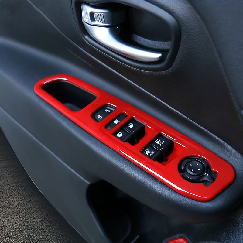 Sansour ABS Car Interior Window Lift Switch Button Decoration Cover Stickers For Jeep Renegade- Car Accessories Styling
