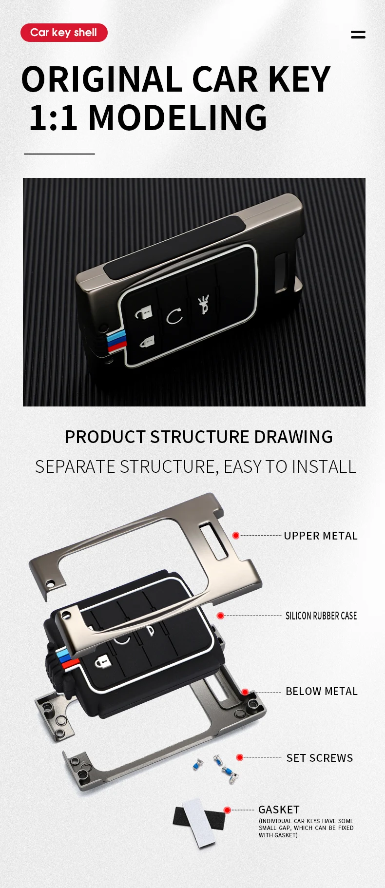 Custodia per chiave auto in lega di zinco per Cadillac CTS ATS XTS SLS SRX XLS DTS STS Seville Escalade 3/4/5Button Chevrolet C7 Corvette 12 Custodia per chiave auto in lega di zinco per Cadillac CTS ATS XTS SLS SRX XLS DTS STS Seville Escalade 3/4/5Button Chevrolet C7 Corvette - H053b7d0e1bc945448c769a7326f0e55cW