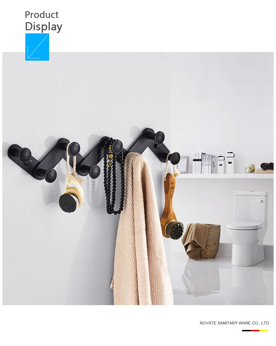 Rovate Movable Frame Coat Hooks Folding Swing Arm Swivel Hook With Multi Foldable Arms Wall Mount Matt Black Robe Hooks Aliexpress