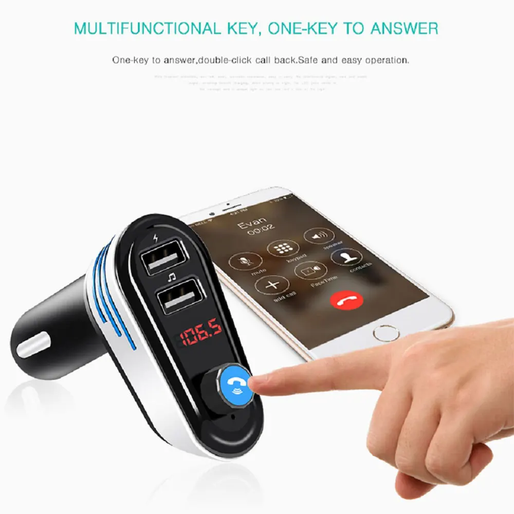 1 шт. Bluetooth Handsfree автомобильный комплект FM модулятор двойной USB зарядка fm-передатчик Bluetooth Автомобильный mp3 плеер