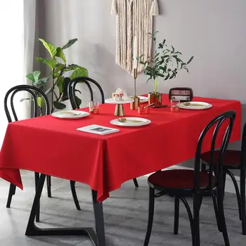 

Big red wedding wedding table cloth coffee table tablecloth cotton thick cloth fabric rectangular festive table cloth