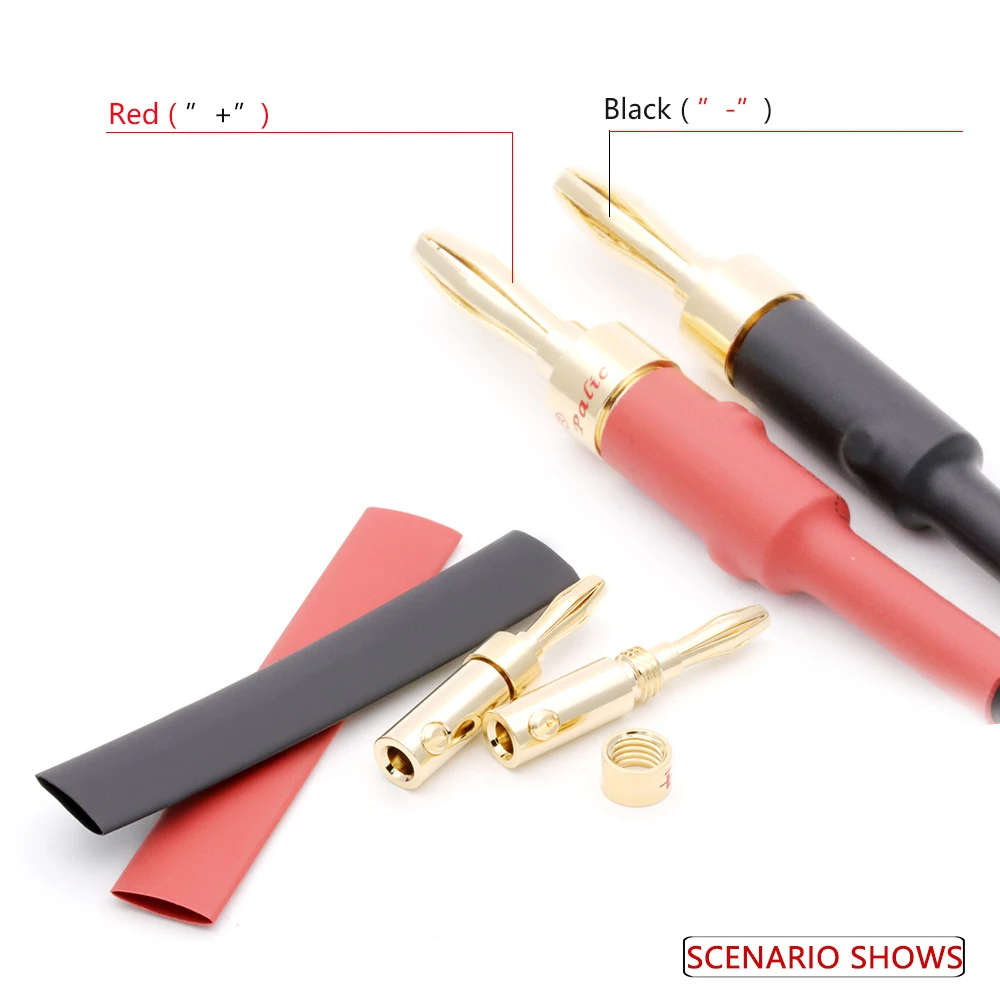 conector de plugue banana banhado ouro adaptador conector para amplificadores fio 04