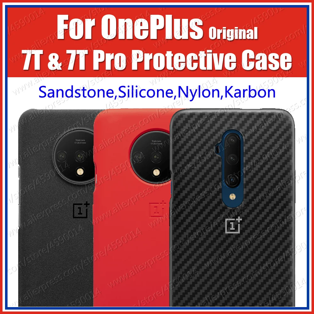 

Stock HD1903 Official BOX Oneplus 7T Case 100% Original (Bulk Prices) Oneplus 7T Pro Silicone Nylon Sandstone Karbon Cover