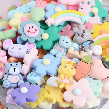 

30pcs Cartoon Mixed Pattern Flat Back Resin Ornaments Toys DIY Crafts Supplies Phone Shell Patch Arts Material Hair Accessories
