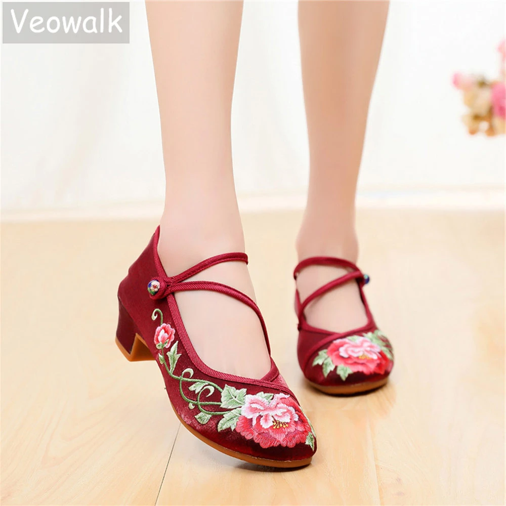 burgundy low block heels