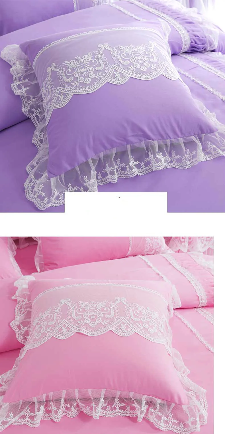 Корейские Декоративные Чехлы для подушек, чехлы для подушек с кружевом, однотонный чехол для подушек, розовый, зеленый чехол для подушек для дивана, стула, 2 шт./партия