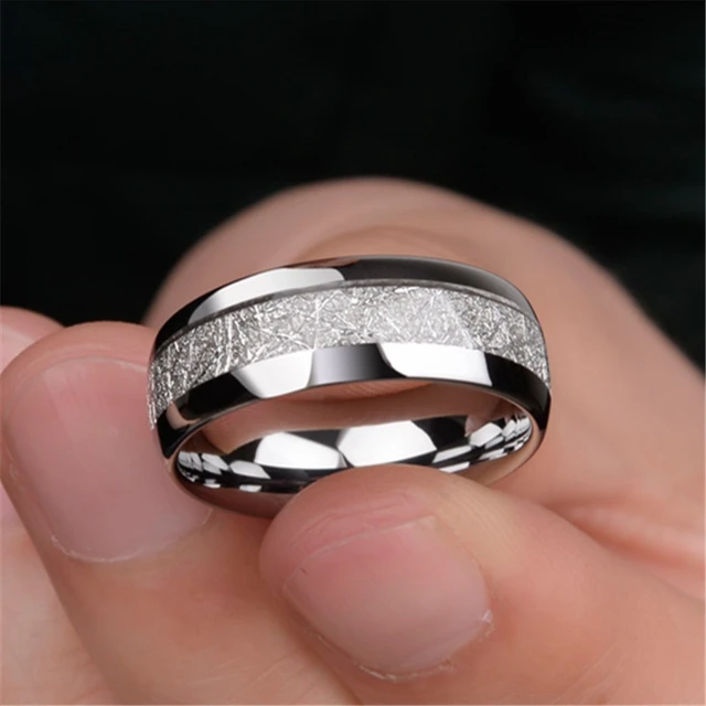 Wedding Ring Simple Stainless Steel Light Surface 6mm Arc Titanium