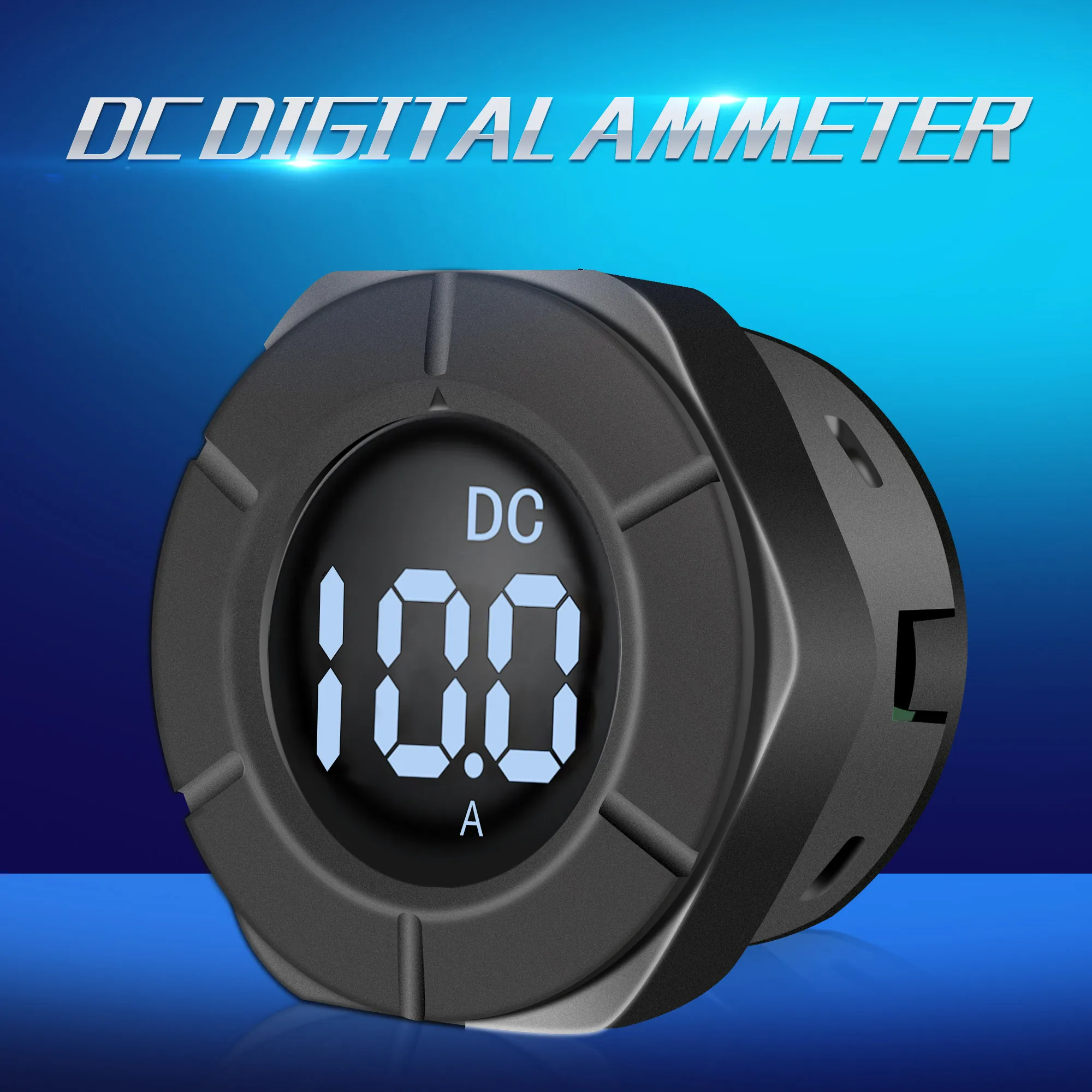 Peacefair Новый DC 5 12V круглый ЖК дисплей цифровой амперметр автомобильный Амперметр