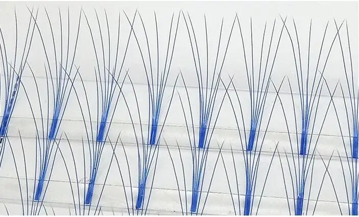 NEW long Stem Spot Fans blue Color Eyelashes Extension 5D Volume Lashes Handmade Russian Volume Lashes Extension