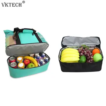 

Insulated Thermal Cooler Lunch Box Bag Big Capacity Outdoor Portable Picnic Mesh Bags Fruits Food Container Handbag Storage Bag