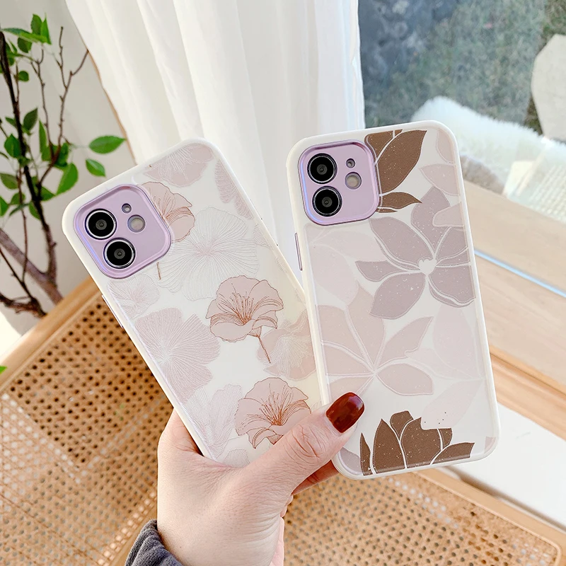 Винтажные чехлы для телефонов LACK с цветами и листьями iphone 12 iPhone 11 Pro max X XS XR 7 8 Plus