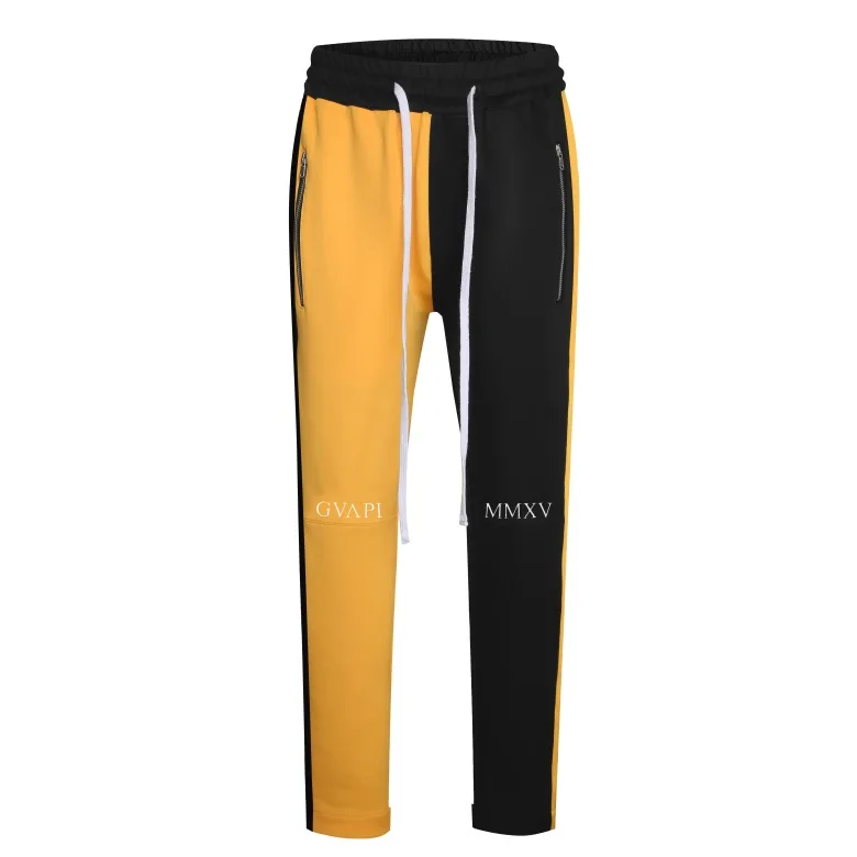 yellow track pants