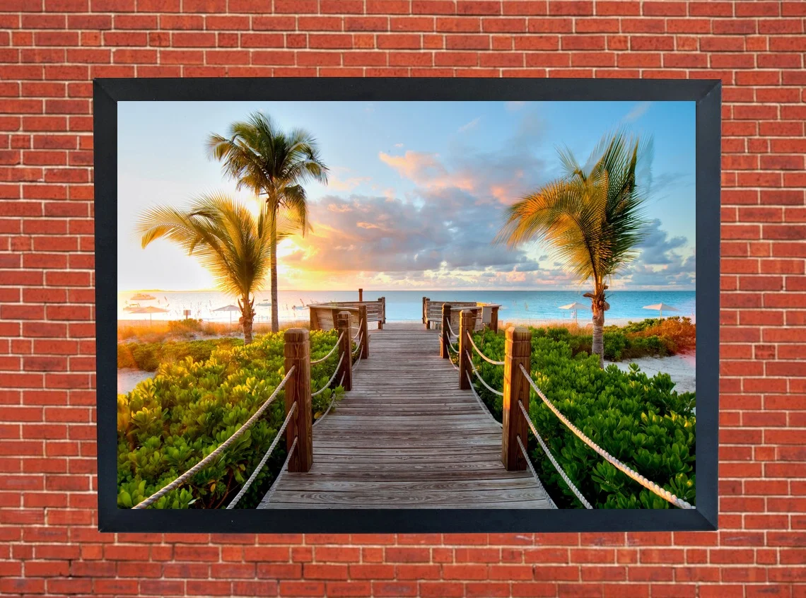 Caribbean beaches Turks and Caicos sunset Canvas Painting Nordic Posters Living Home Decor Unframe | Дом и сад
