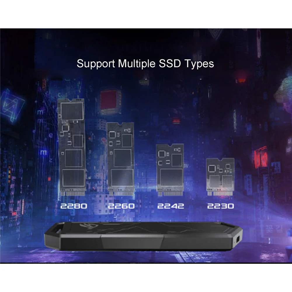  Tragbare Externe SSD Gehäuse Typ-C USB 3.2 für ASUS ROG STRIX ARION M.2 NVMe SSD Festplatte
