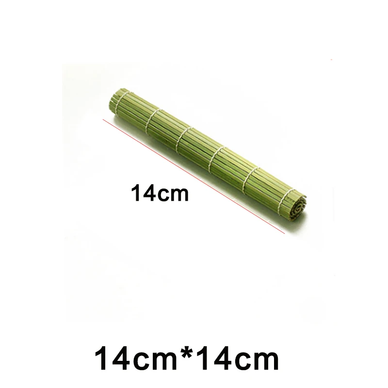 14cm Зеленый Суши Роллинг Ролик Бамбук DIY суши коврик рисовый онигири роллер ручной производитель суши инструменты Японская еда Beto аксессуары - Цвет: 14cm